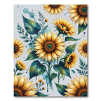 Watercolor Sunflower Botanical Garden Illustration Rug