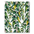 Green Eucalyptus Leaf Branch Pattern Rug