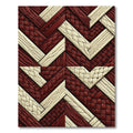 Crimson And Cream Woven Chevron Rug