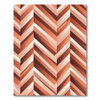 Terracotta Chevron Geometric Striped Accent Rug