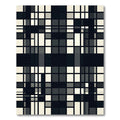 Modern Black and White Grid Check Rug