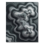 Monochrome Contour Topographical Ripple Rug