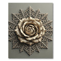 Antique Ivory Rose Filigree Mandala Rug