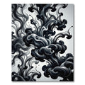 Monochrome Ink Swirl Abstract Composition Rug