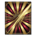 Art Deco Sunburst Red Gold Rays Rug