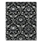 Elegant Monochrome Floral Scroll Jacquard Rug