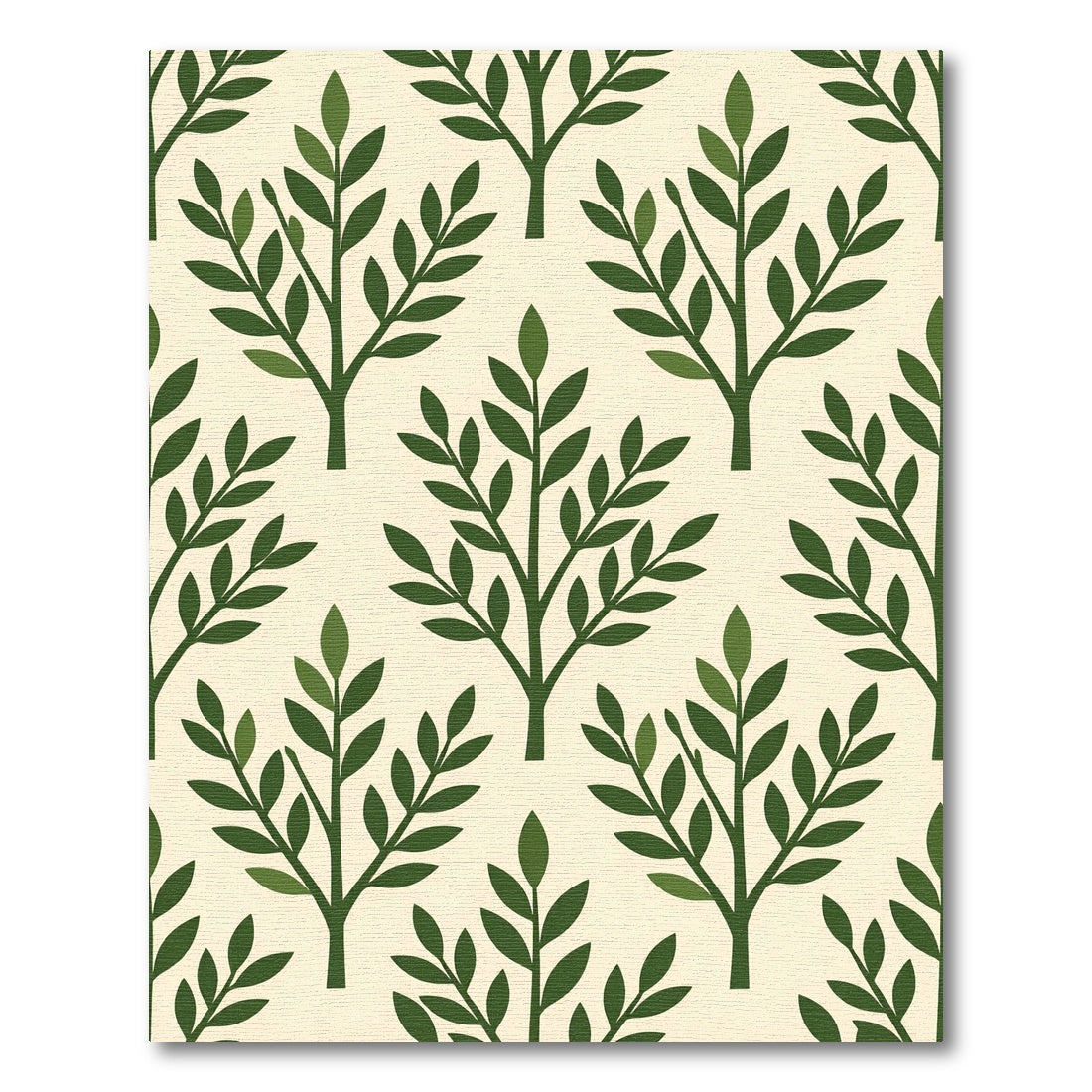 Green Branch Folk Art Rug
