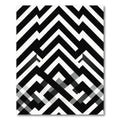 Bold Black and White Geometric Zigzag Rug