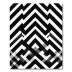 Bold Black and White Geometric Zigzag Rug