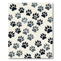 Minimalist Gray Animal Paw Tracks Rug