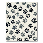 Minimalist Gray Animal Paw Tracks Rug