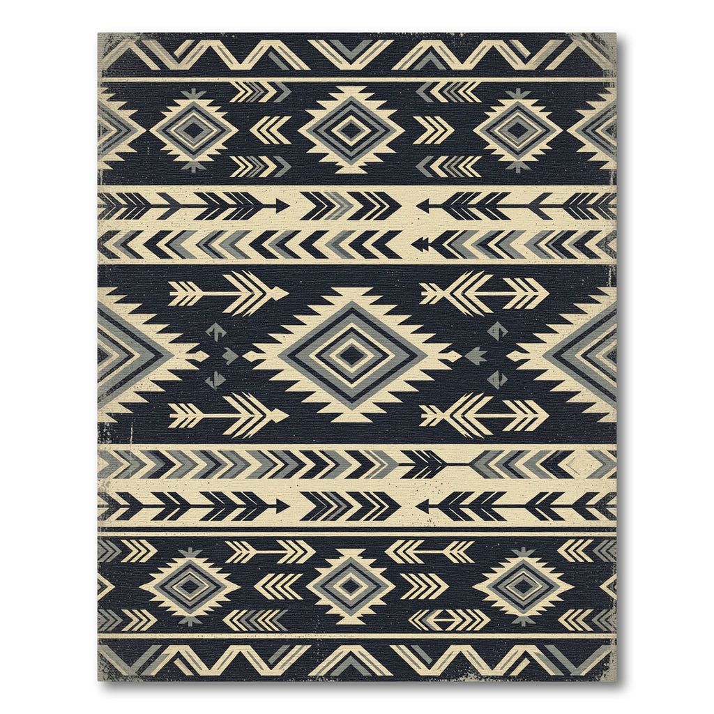 Geometric Charcoal Neutral Aztec Diamond Area Rug