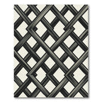 Modern Charcoal Intersecting Lattice Grid Rug