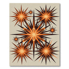 Retro Exploding Starburst Orange Rug