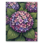 Vibrant Pastel Hydrangea Botanical Floral Rug