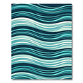 Modern Teal and Navy Flowing Waves Rug