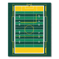 Green and Yellow Gridiron Field Line Rug