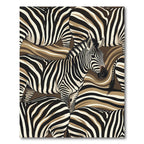Abstract Zebra Stripe Earth Tone Art Rug