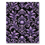 Ornate Royal Purple Damask Scroll Rug