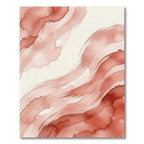 Coral Watercolor Abstract Brush Strokes Rug