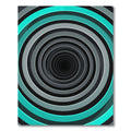 Modern Cyan and Gray Vortex Tunnel Rug
