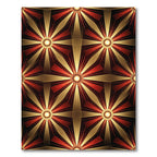 Radiant Gold And Crimson Starburst Rug