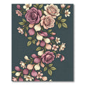 Elegant Pink Rose Floral Bouquet Rug