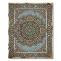 Vintage Sage Teal Floral Medallion Rug