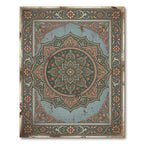 Vintage Sage Teal Floral Medallion Rug