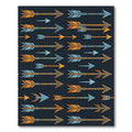 Orange and Blue Feathered Arrow Boho Rug