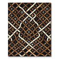 Earthy Tones Woven Abstract Line Art Rug