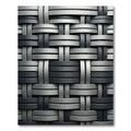 Modern Metallic Charcoal Interwoven Weave Rug