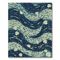 Abstract Seashell Wave in Navy Blue Rug