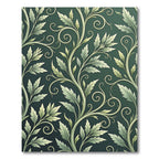 Elegant Sage Green Botanical Scroll Rug