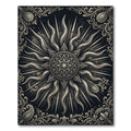 Ornate Celestial Sunburst Monochromatic Area Rug