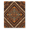 Aztec Sun Orange Geometric Diamond Rug