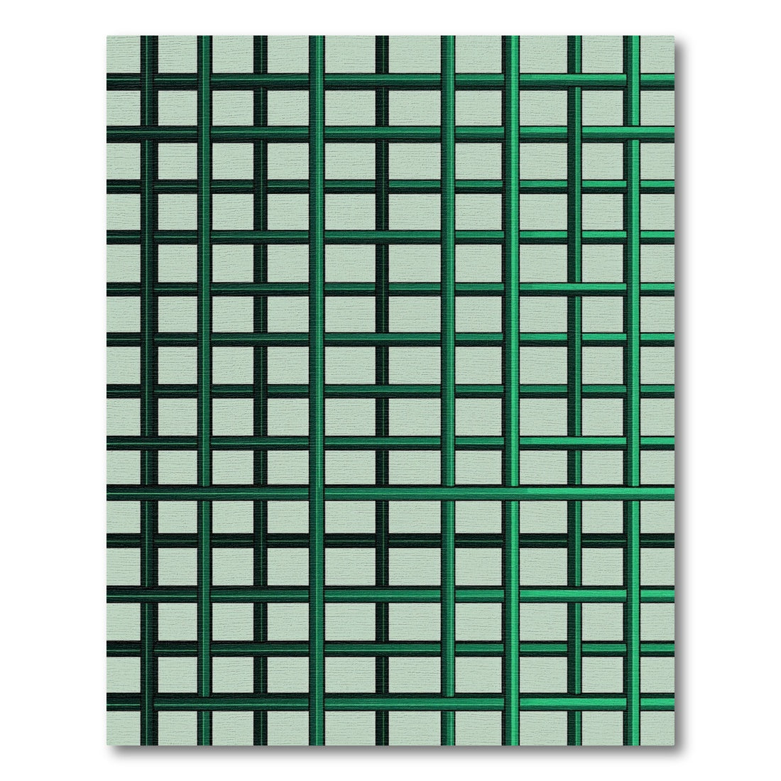 Emerald Green Intersecting Grid Rug