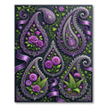 Rich Purple Floral Paisley Ribbon Rug
