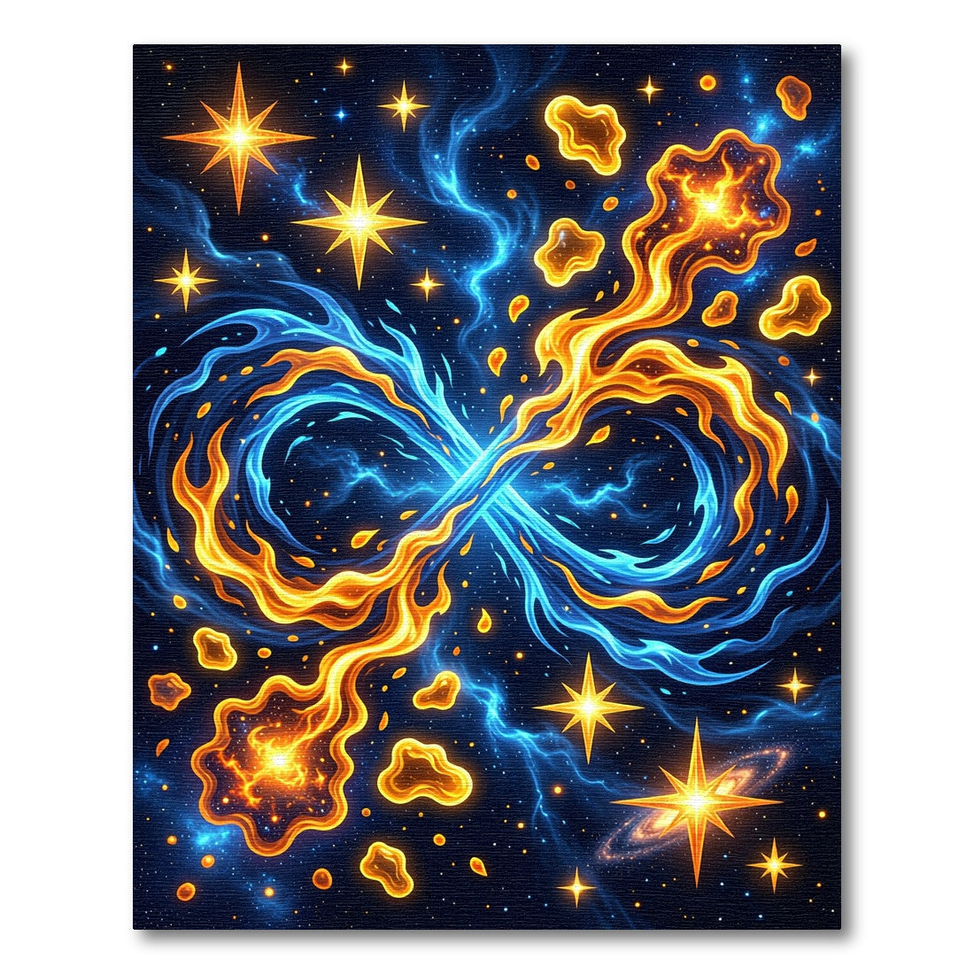 Cosmic Infinity Fire and Ice Galaxy Rug