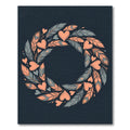 Boho Feather and Heart Wreath Rug