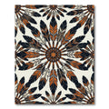 Native Earthy Feather Mandala Medallion Rug