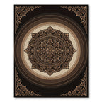Ornate Earthy Brown Floral Medallion Rug