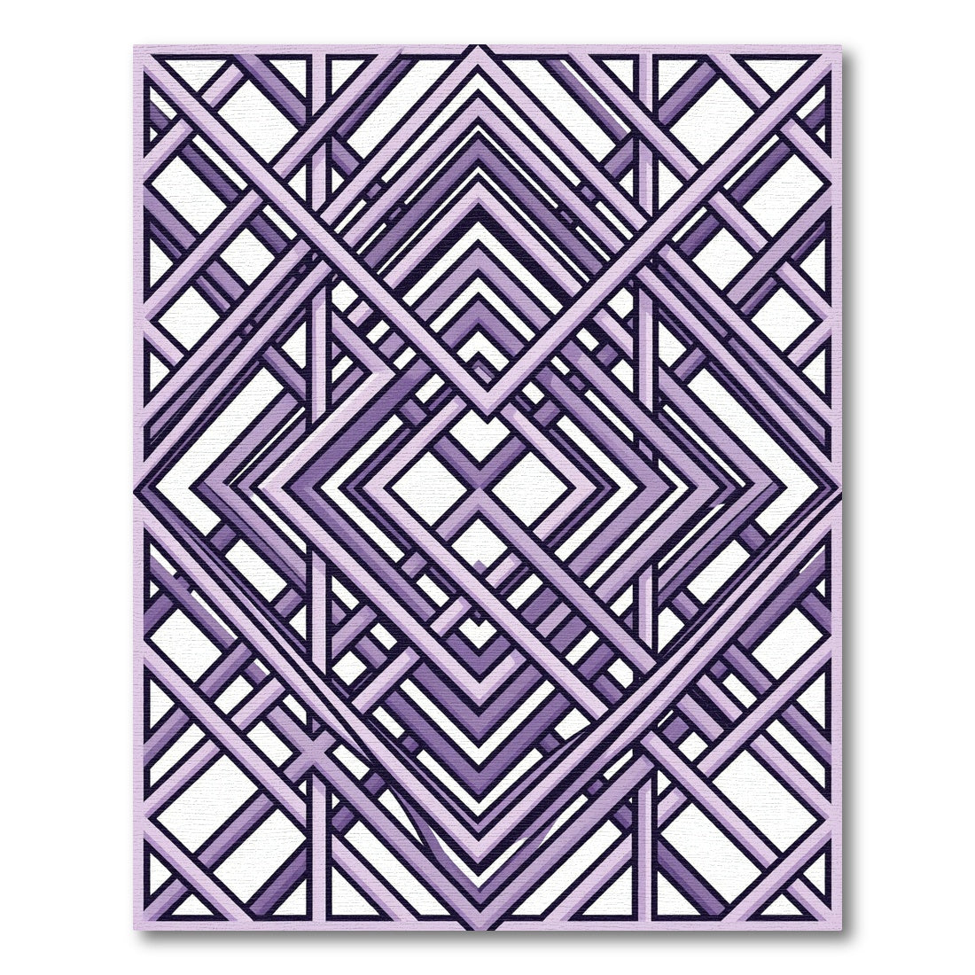 Geometric Lavender Interlocking Diamond Weave Rug