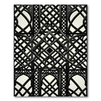 Black Geometric Gothic Lattice Trellis Rug