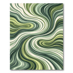 Earthy Green Swirling Stripes Rug