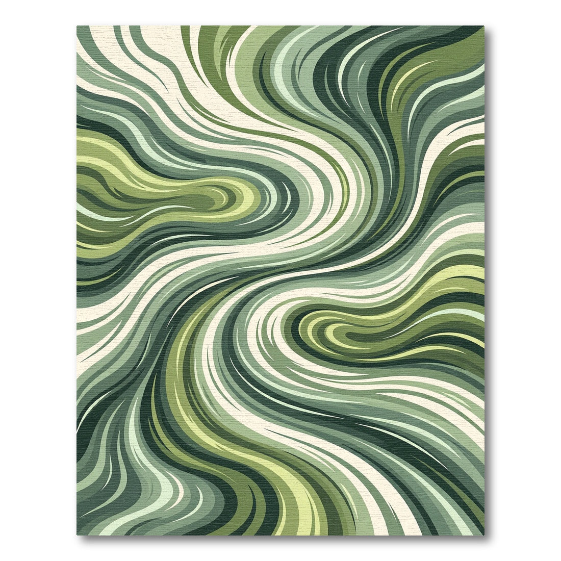 Earthy Green Swirling Stripes Rug