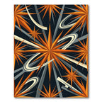 Celestial Mid-Century Orange Starburst Space Rug