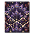 Elegant Purple Peacock Feather Gold Art Rug