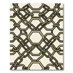 Brown Interlocking Chain Hexagon Rug