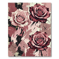 Crimson Rose Abstract Splatter Rug